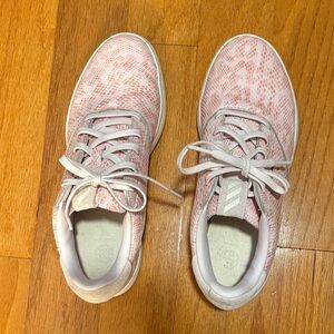 Adidas golf shoes. Pink /white leather Patterned